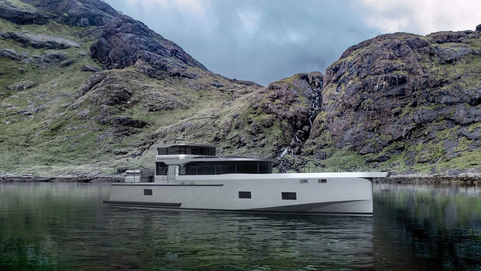 a boat on the water aboard ARKSEN 65 Yacht for Sale