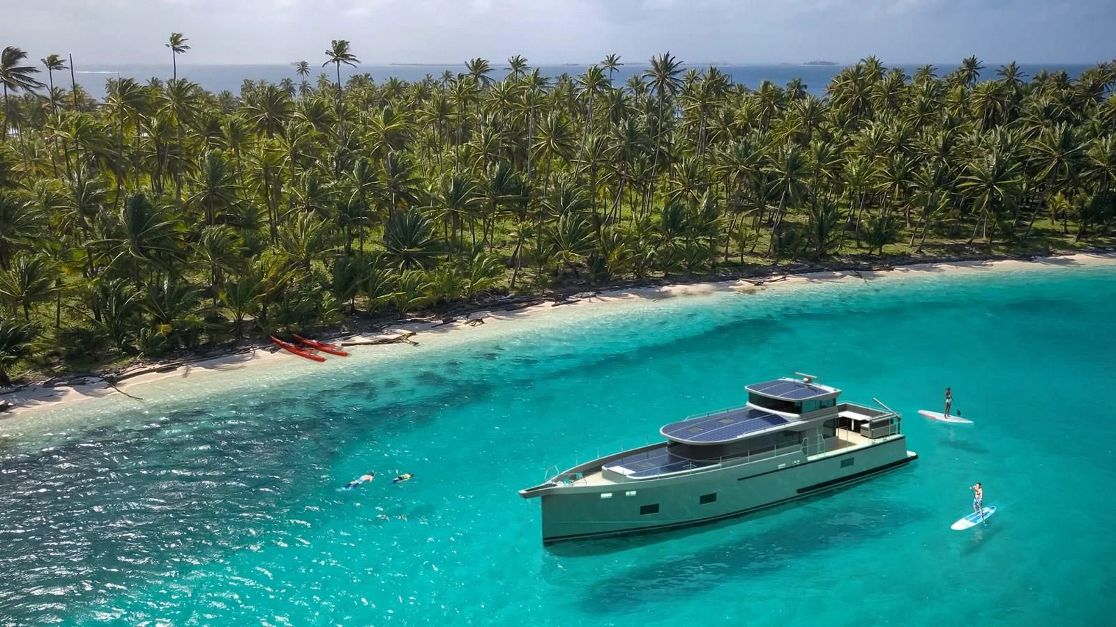 a boat in the water aboard ARKSEN 65 Yacht for Sale