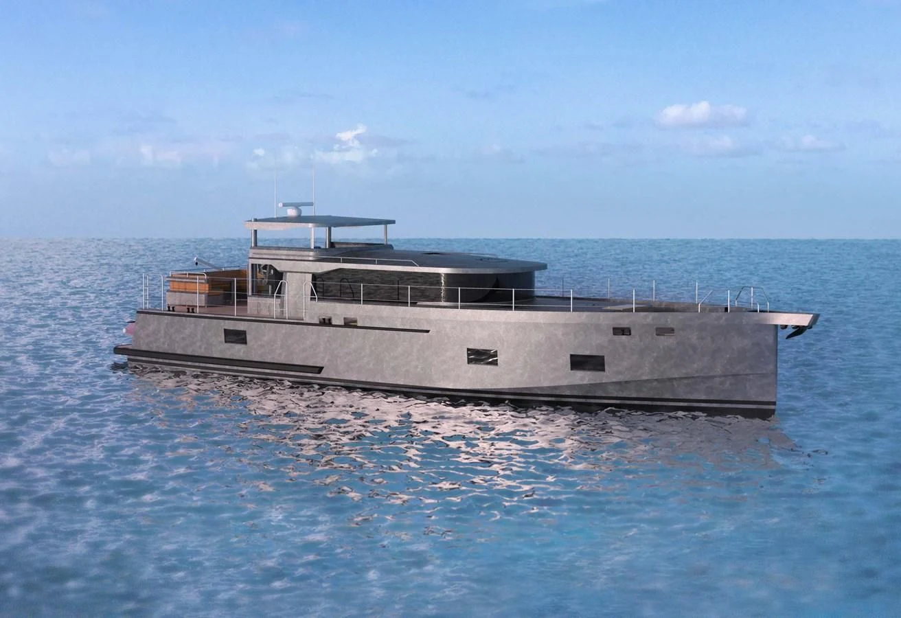a boat in the water aboard ARKSEN 65 Yacht for Sale