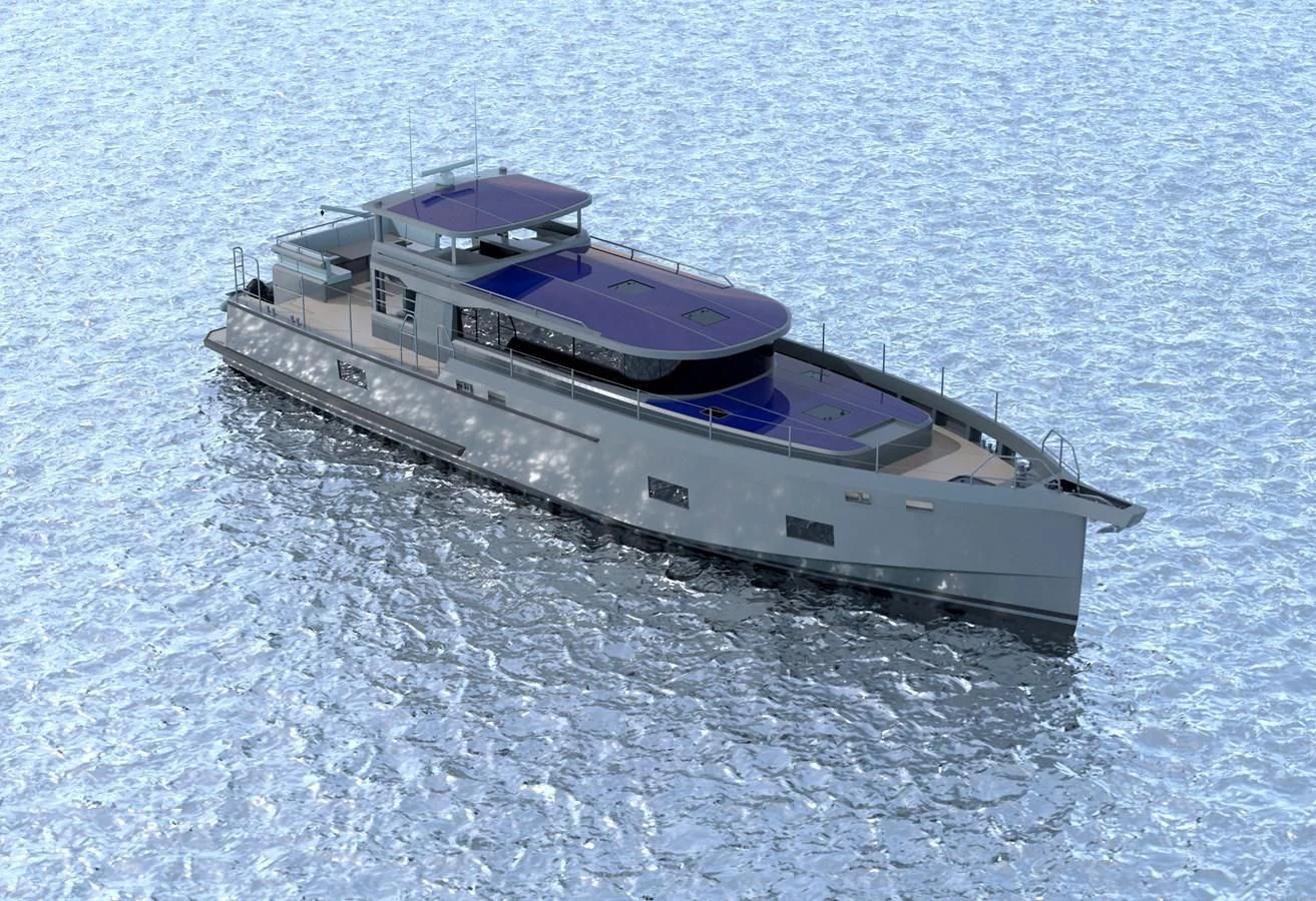 a boat in the water aboard ARKSEN 65 Yacht for Sale