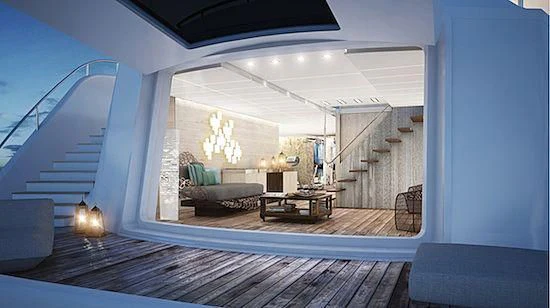 a room with a couch and a table aboard ISA GT 67M Yacht for Sale
