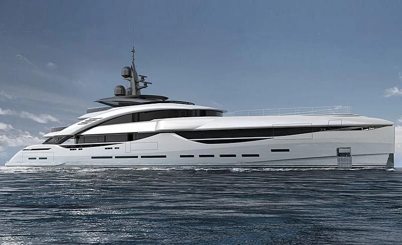 a large white yacht aboard ISA GT 67M Yacht for Sale