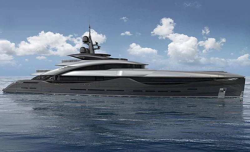 a large ship in the water aboard ISA GT 67M Yacht for Sale