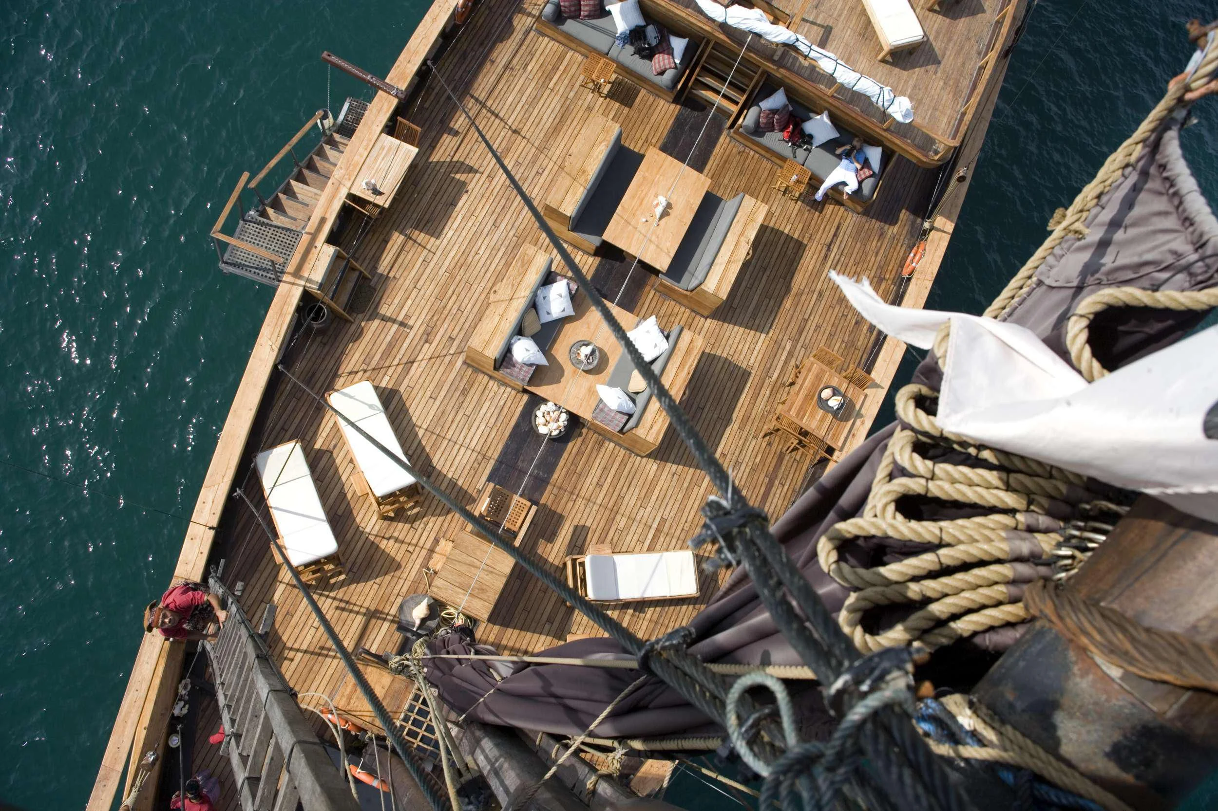 a high angle view of a ship aboard SILOLONA Yacht for Sale