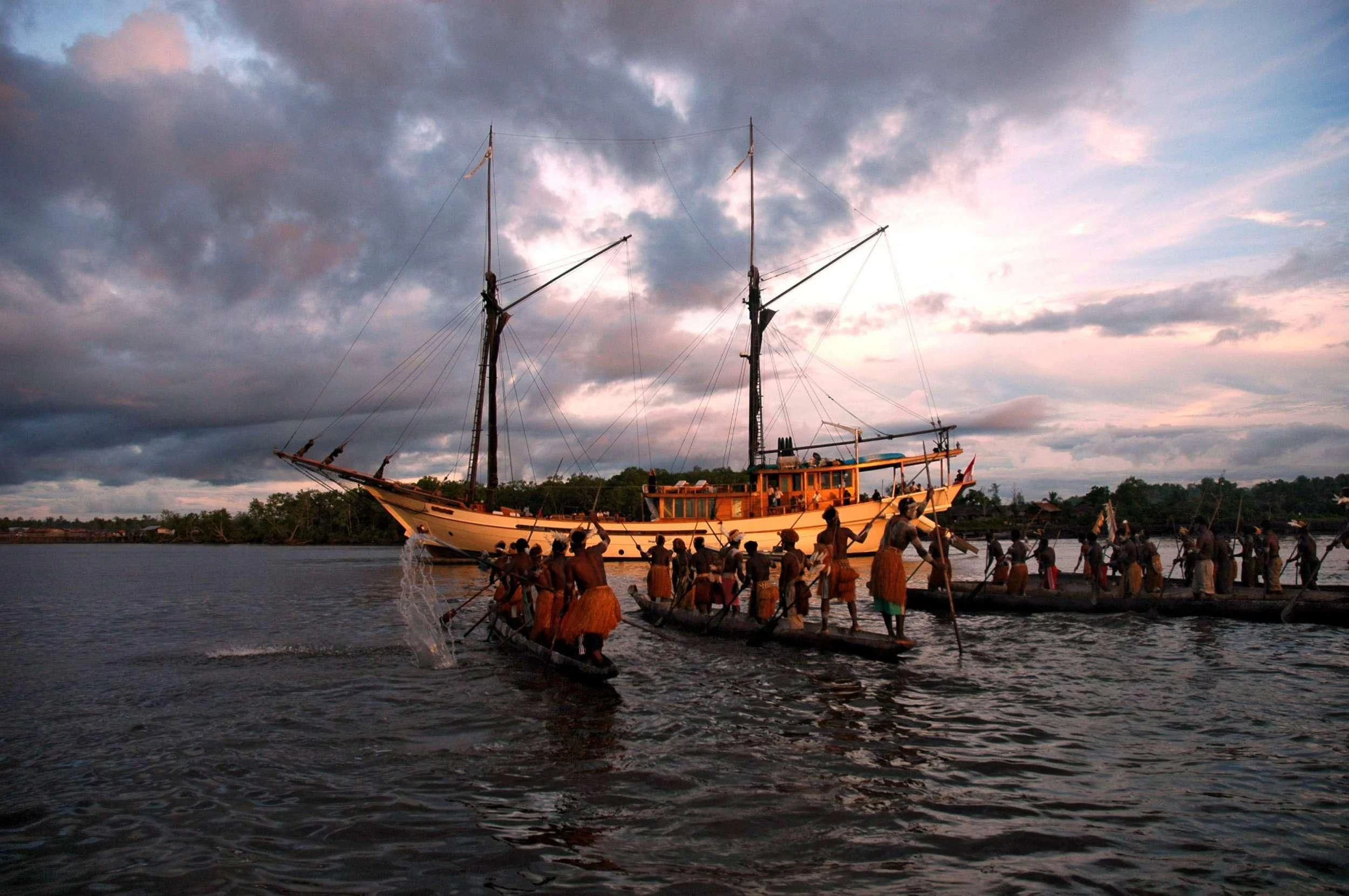 a group of people in a boat aboard SILOLONA Yacht for Sale