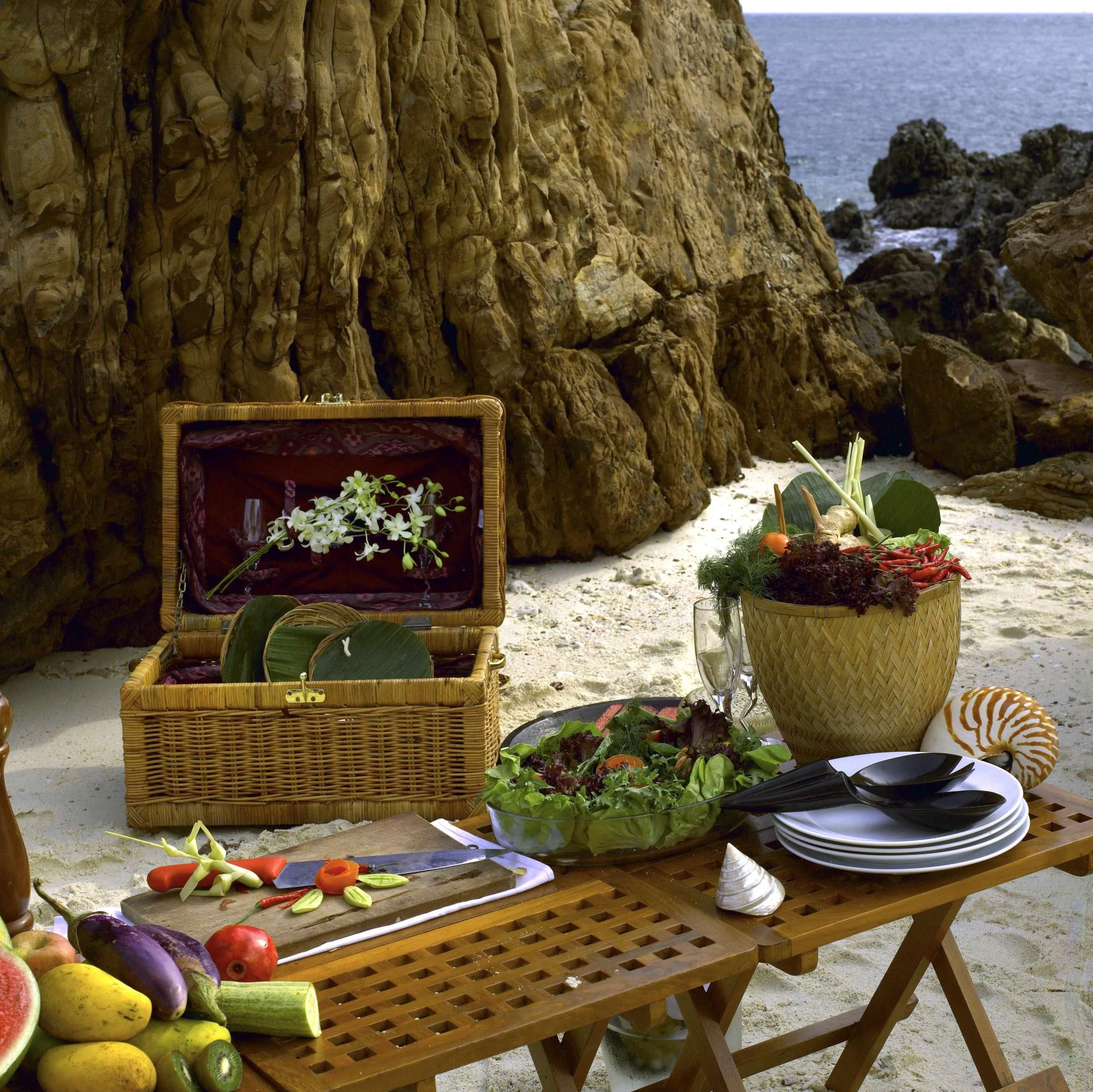 a table with food and a fire place on it aboard SILOLONA Yacht for Sale