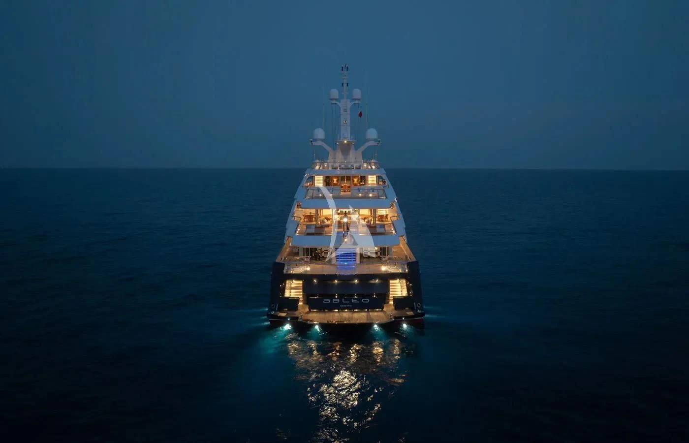 a large ship in the water aboard BATELLO Yacht for Sale