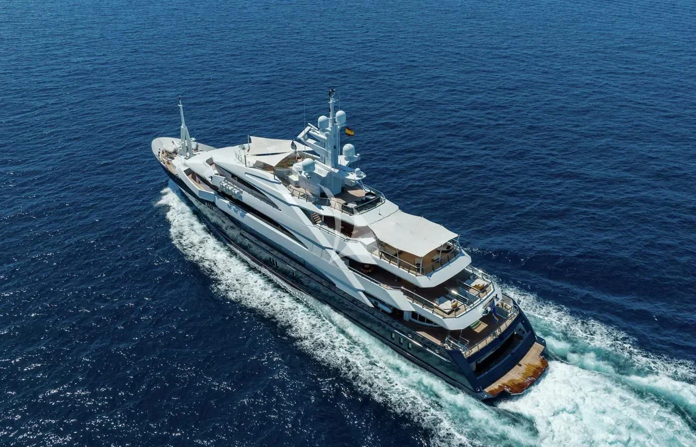 a ship in the water aboard BATELLO Yacht for Sale