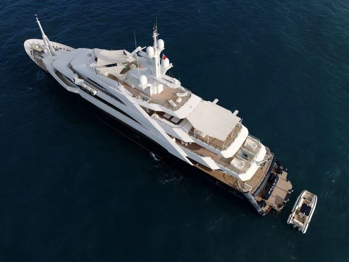 a high angle view of a ship aboard BATELLO Yacht for Sale