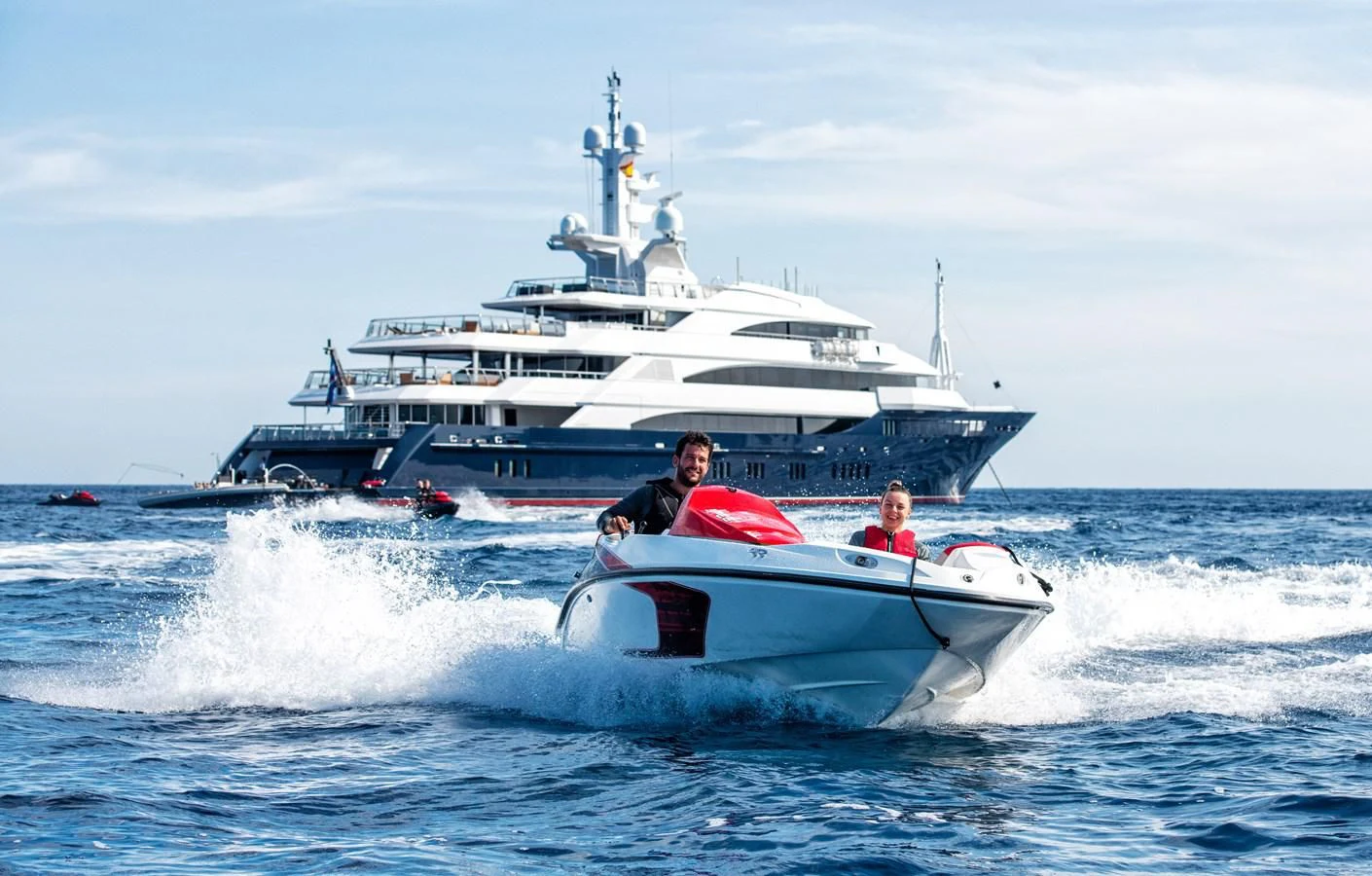 a boat with people on it aboard BATELLO Yacht for Sale