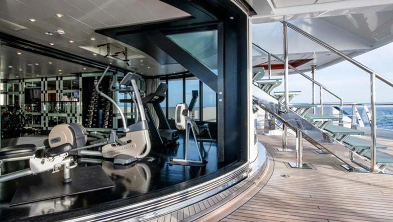 a large room with a large machine aboard BATELLO Yacht for Sale