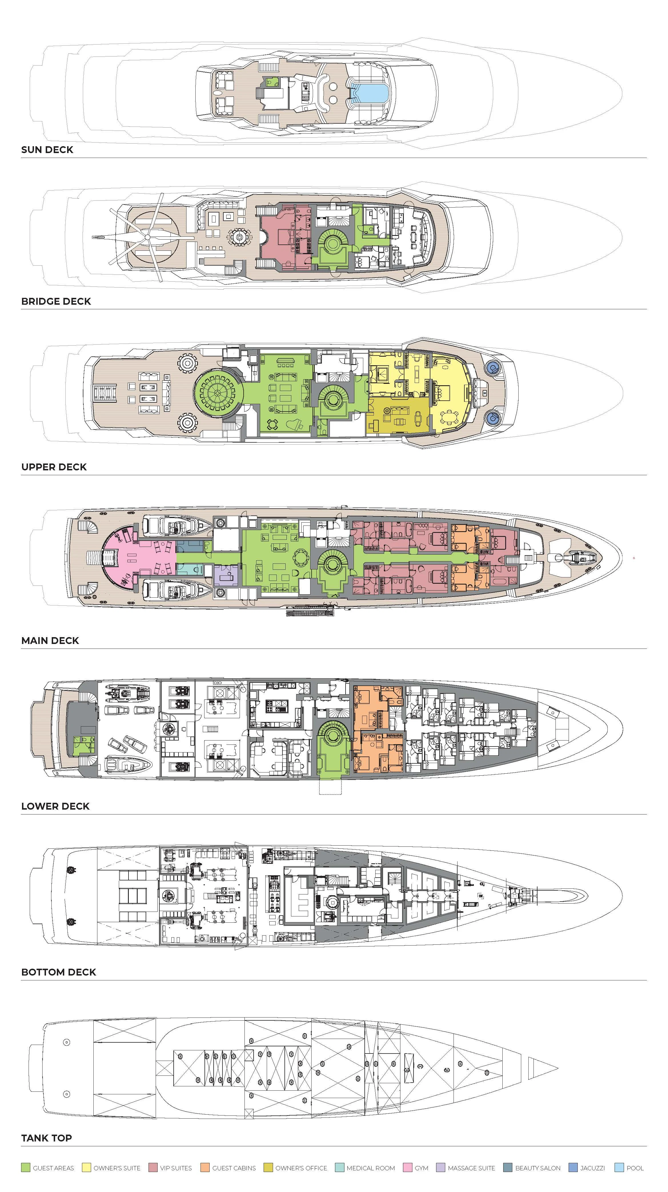 diagram aboard BATELLO Yacht for Sale