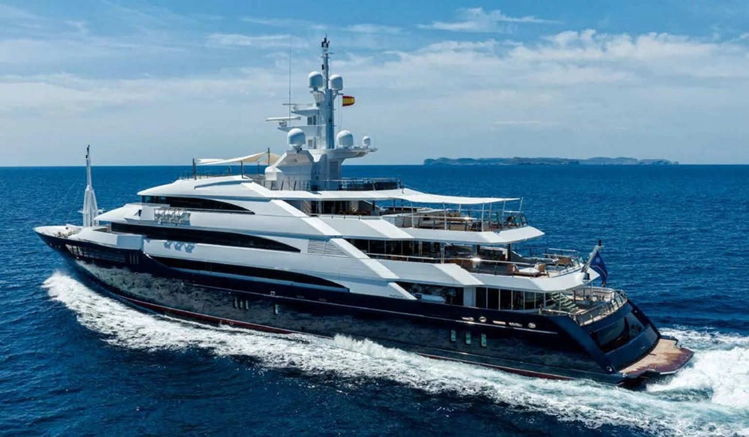 a large ship in the water aboard BATELLO Yacht for Sale