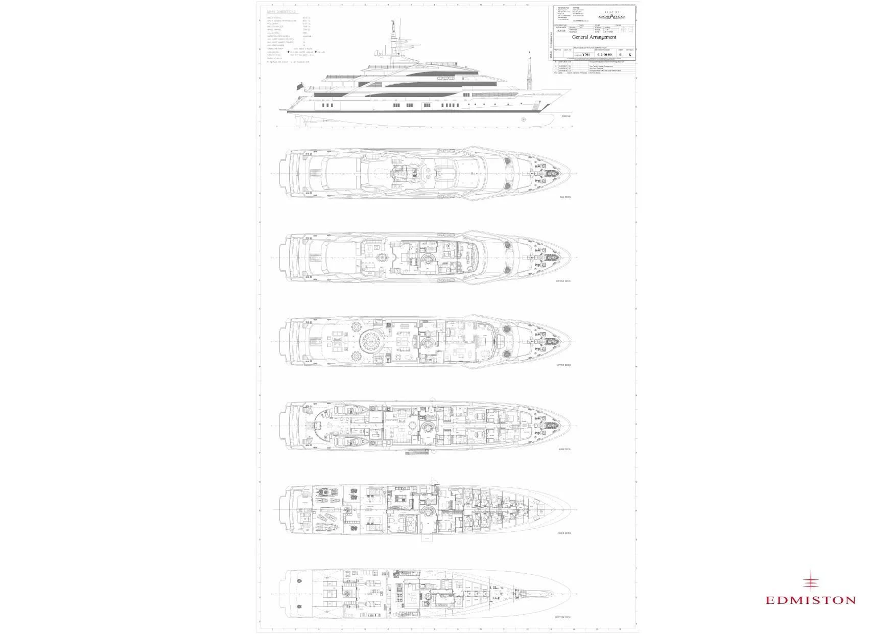 diagram aboard BATELLO Yacht for Sale