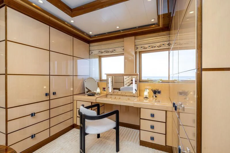 a room with a desk and a chair aboard BATELLO Yacht for Sale