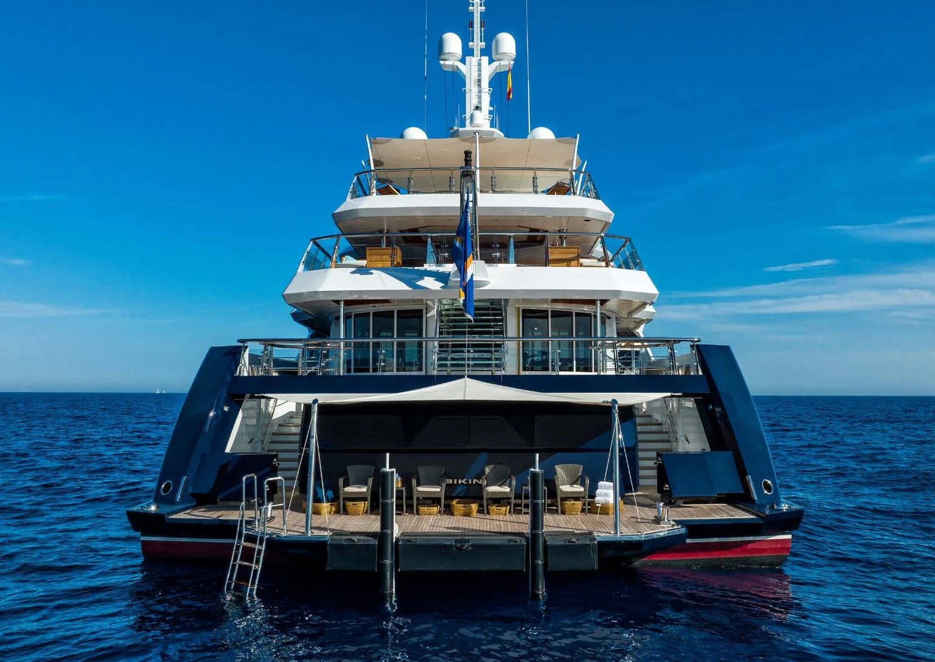 a large ship in the water aboard BATELLO Yacht for Sale
