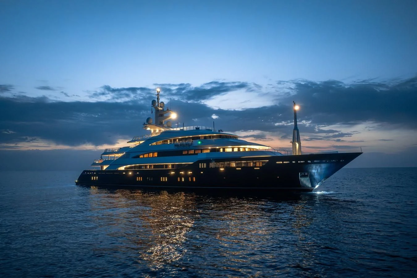 a large ship in the water aboard BATELLO Yacht for Sale