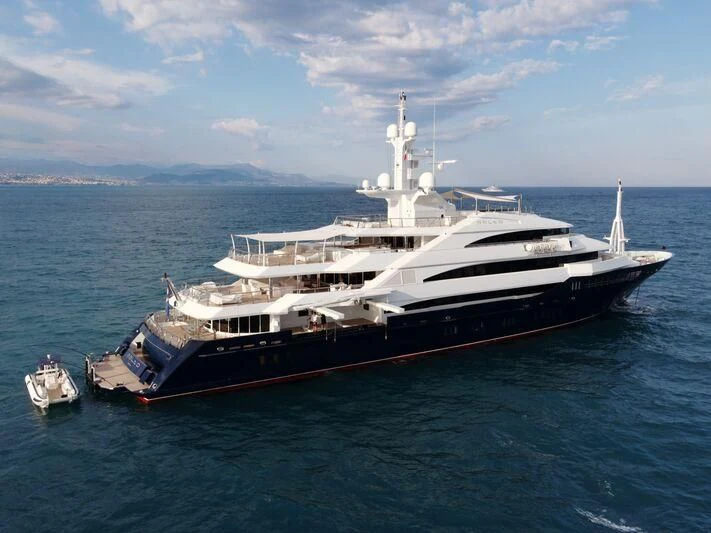 a large ship in the water aboard BATELLO Yacht for Sale