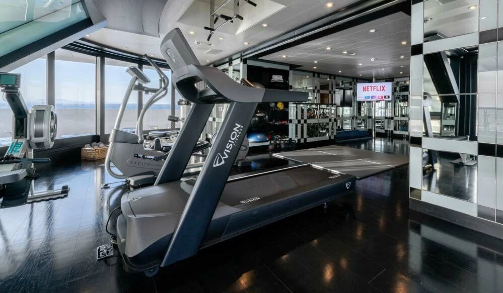 a machine in a room aboard BATELLO Yacht for Sale
