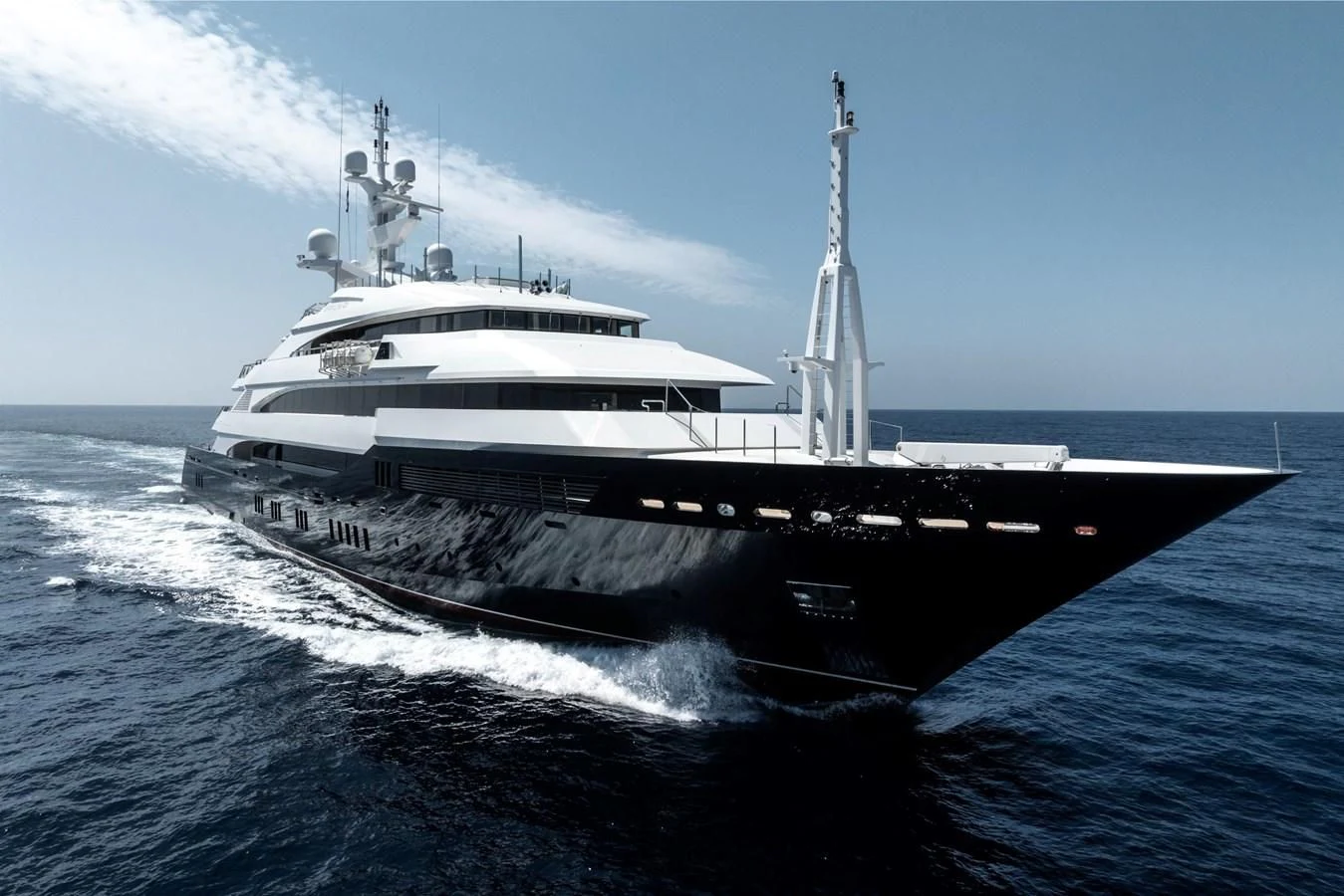 a large ship in the water aboard BATELLO Yacht for Sale