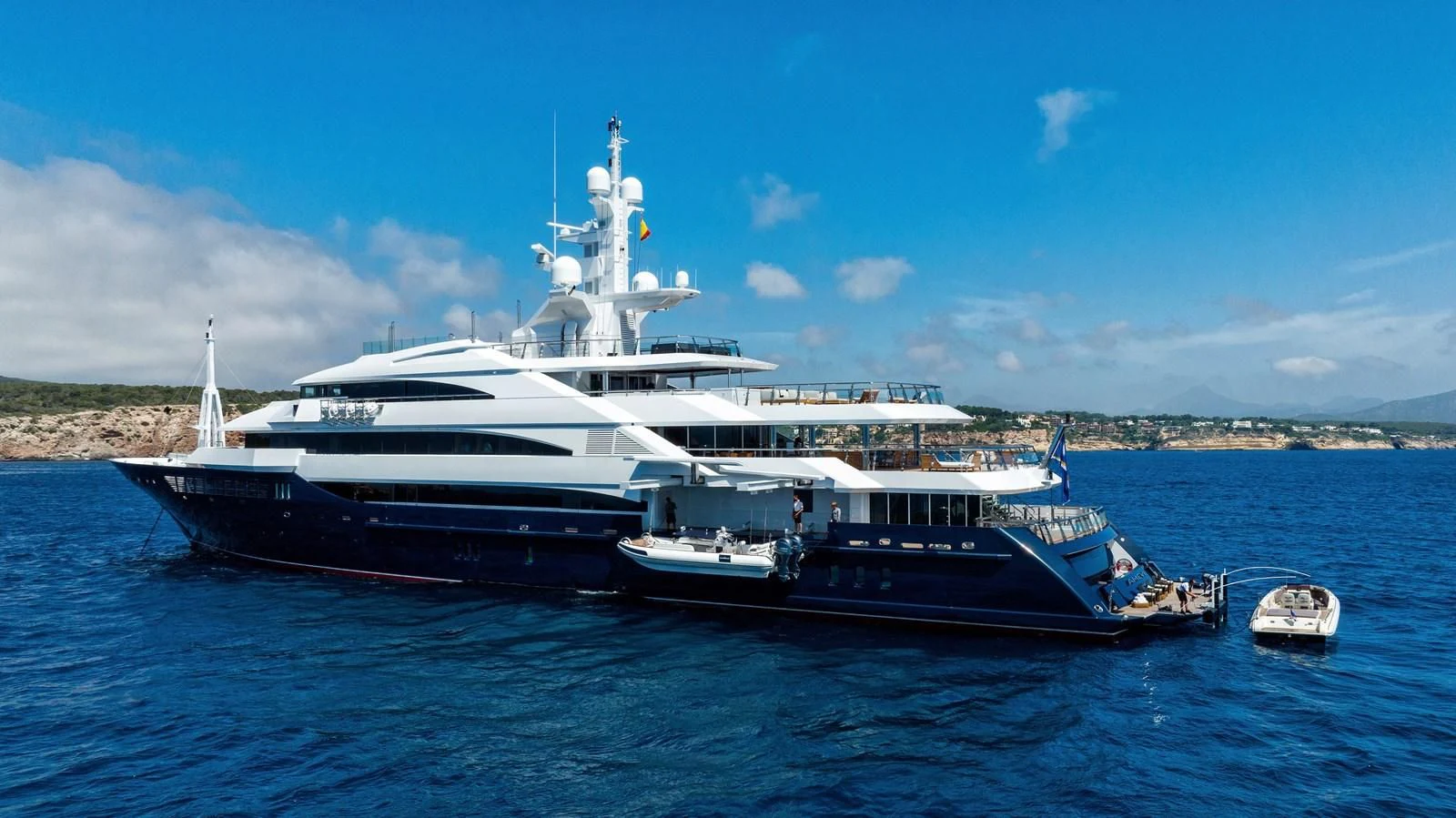 a large boat in the water aboard BATELLO Yacht for Sale