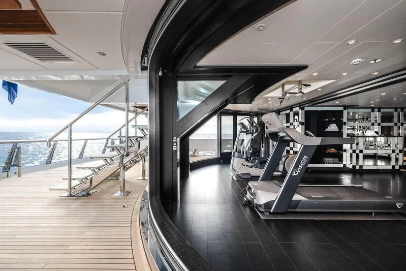 a boat on a deck aboard BATELLO Yacht for Sale