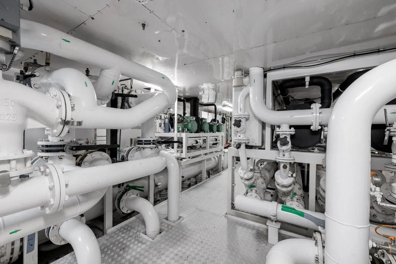 a factory with pipes aboard BATELLO Yacht for Sale