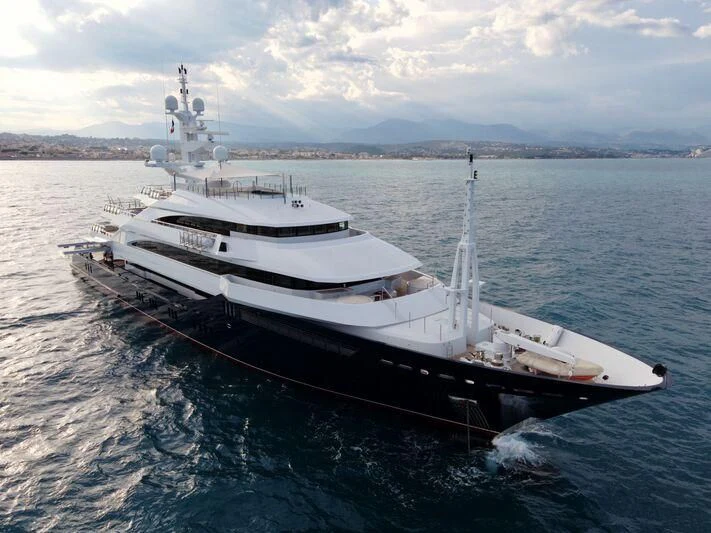a large ship in the water aboard BATELLO Yacht for Sale