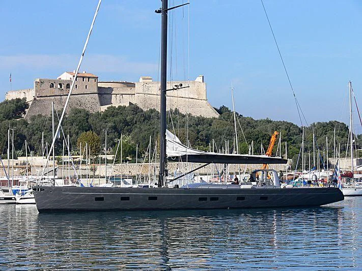 a boat is parked in the water aboard WALLY B Yacht for Sale
