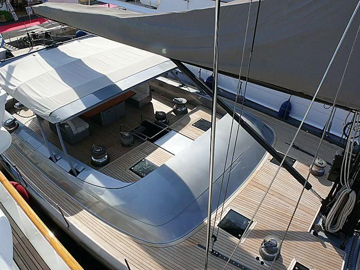 a large room with a large window aboard WALLY B Yacht for Sale