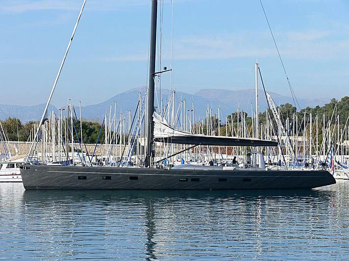 a boat is parked in the water aboard WALLY B Yacht for Sale
