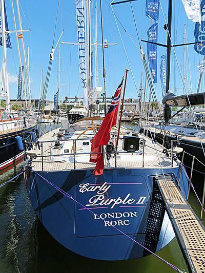 a boat in a harbor aboard PAN Yacht for Sale