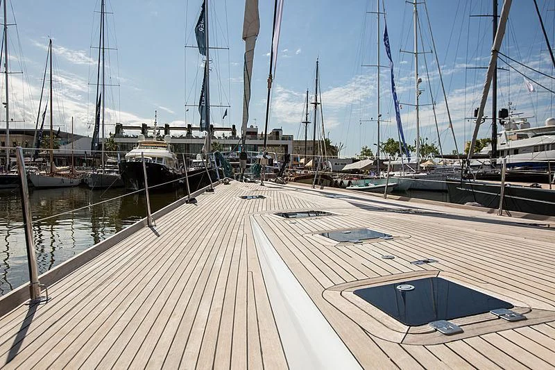 a dock with boats on it aboard PAN Yacht for Sale