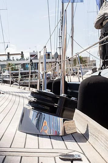 a boat on a dock aboard PAN Yacht for Sale