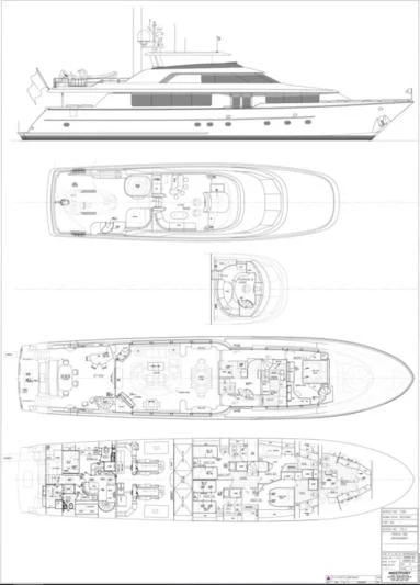diagram, engineering drawing aboard INTEGRITY Yacht for Sale