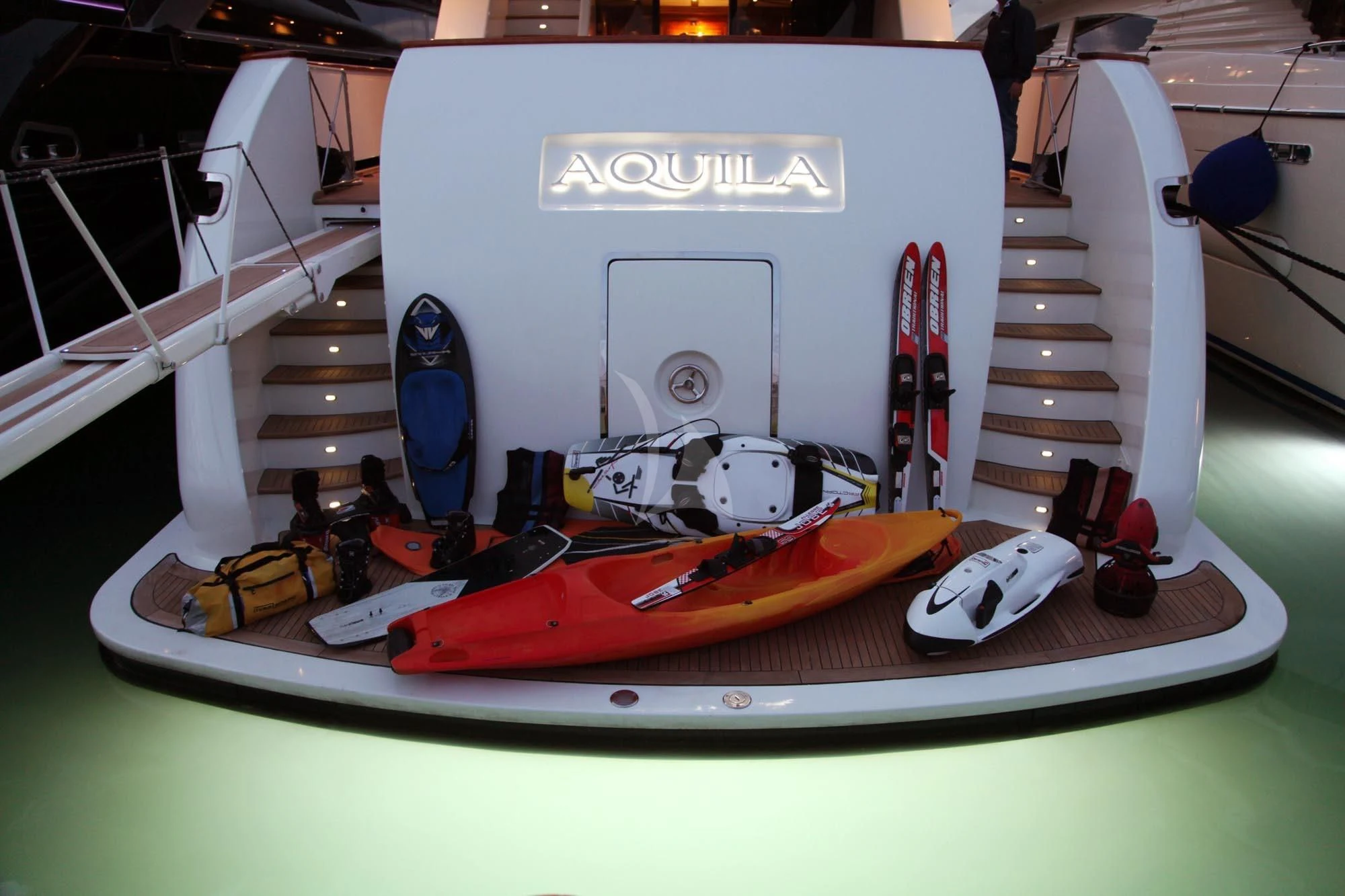 a model of a robot aboard AQUILA Yacht for Sale