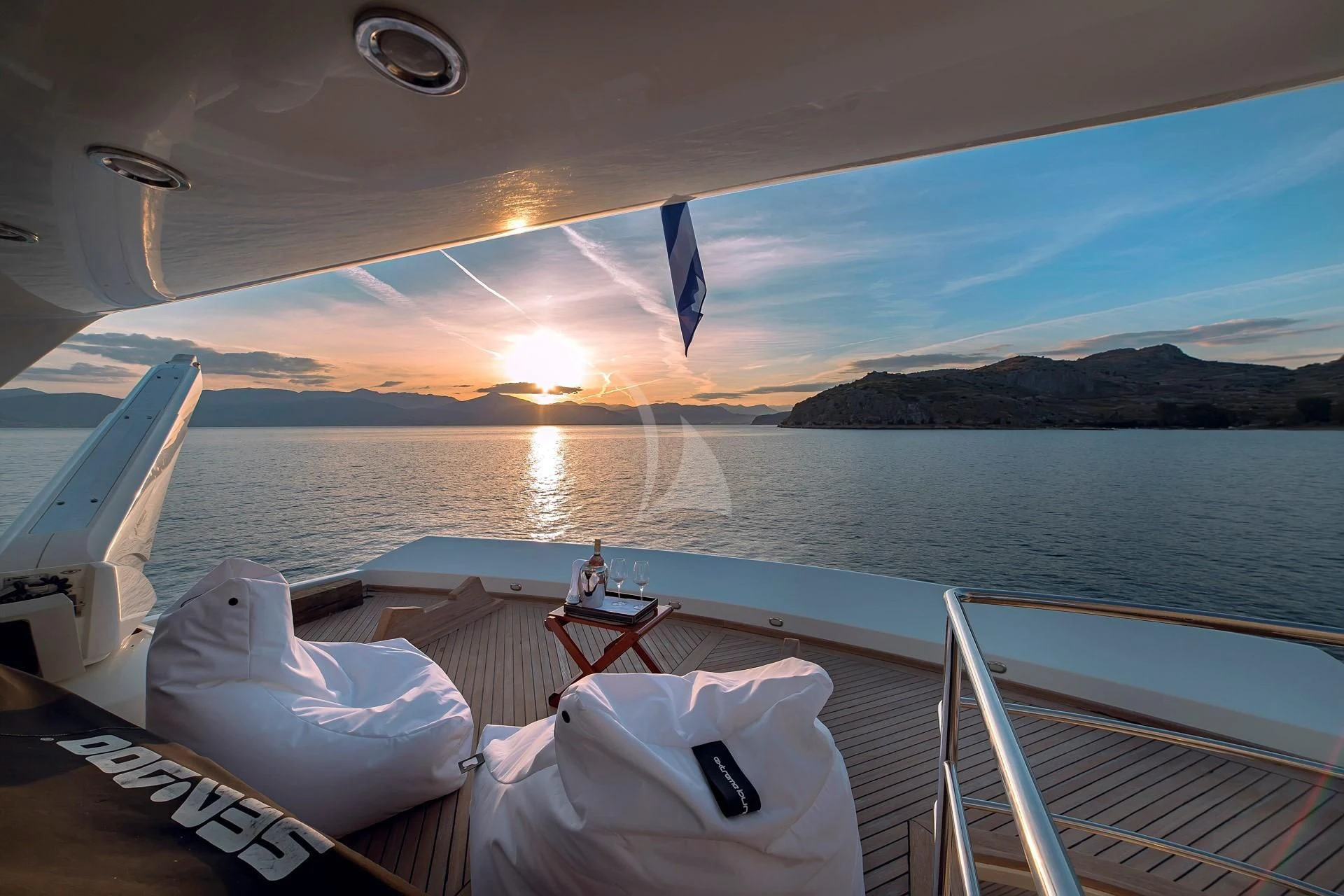 a boat on the water aboard AQUILA Yacht for Sale