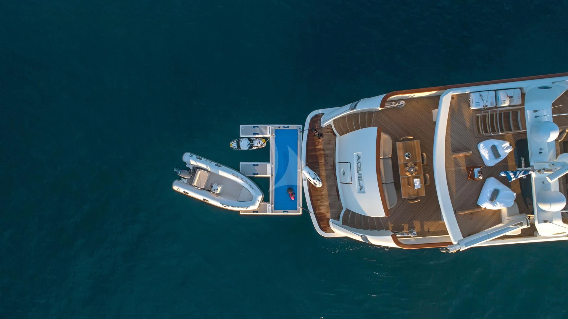 a close-up of a satellite aboard AQUILA Yacht for Sale