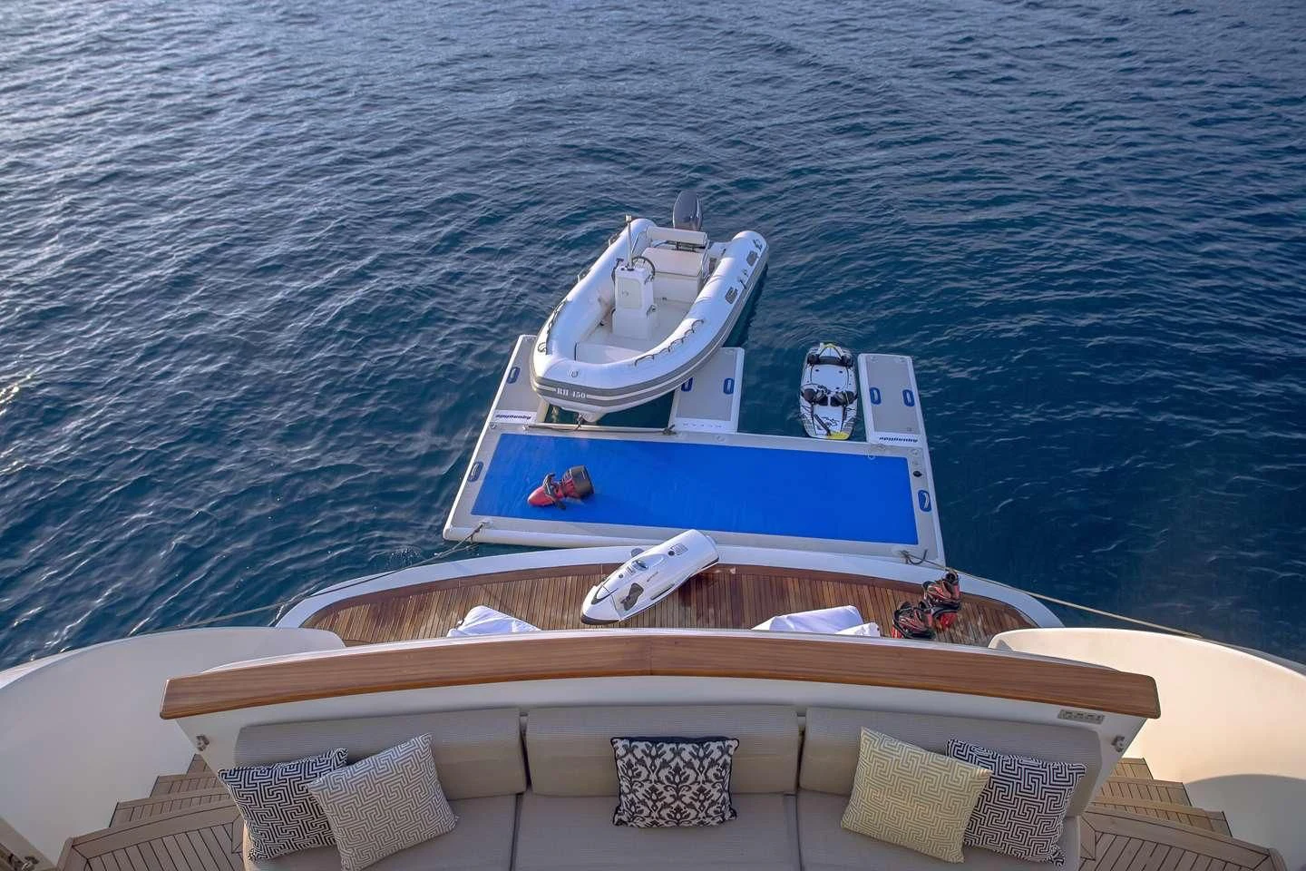 a boat on the water aboard AQUILA Yacht for Sale