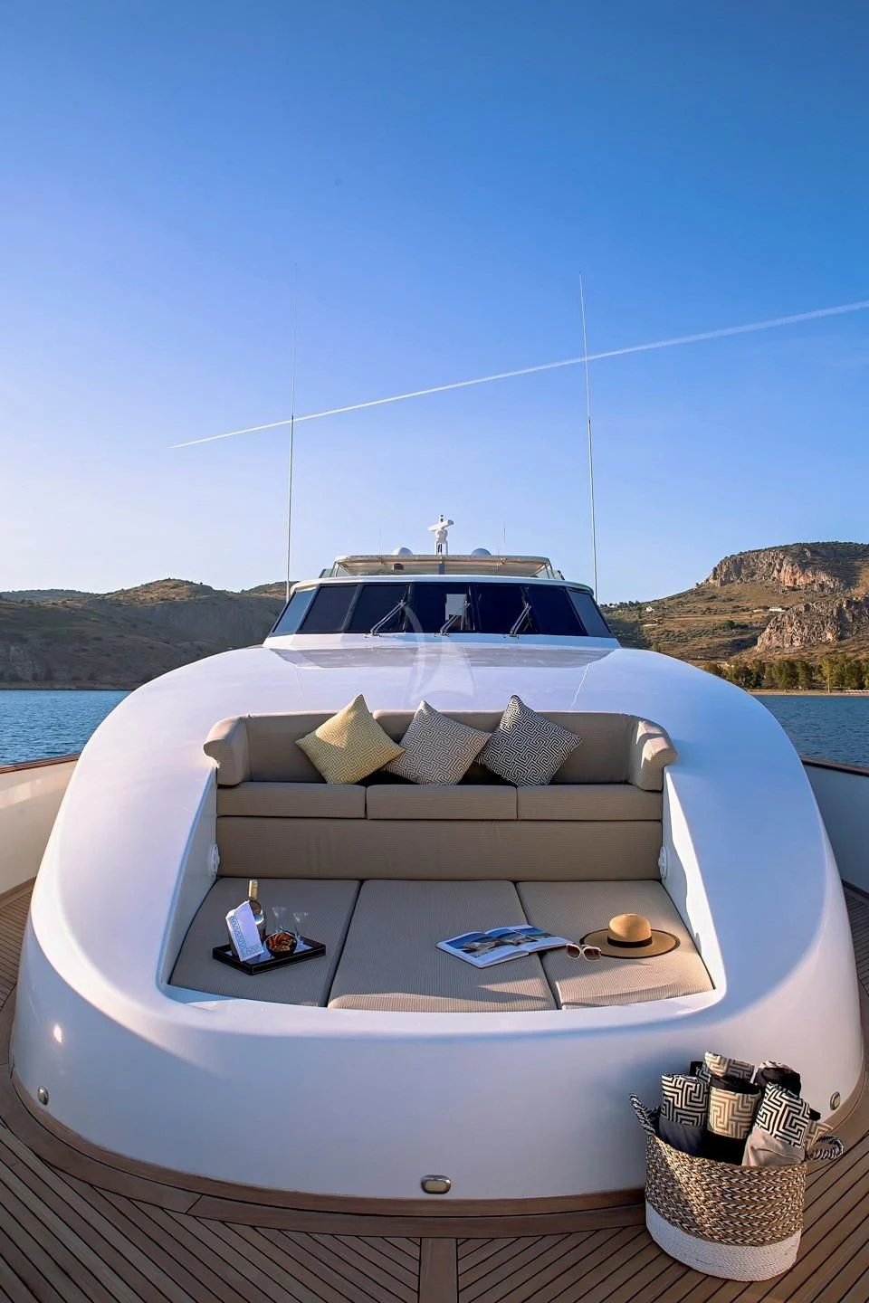 a boat on a dock aboard AQUILA Yacht for Sale