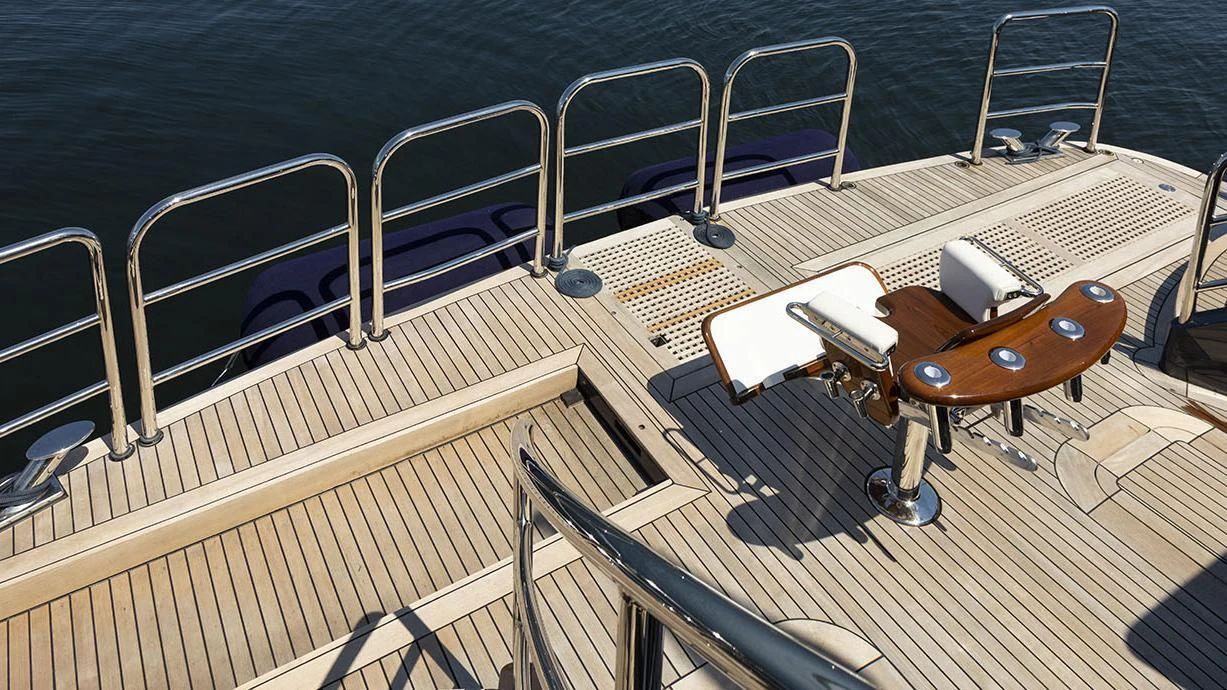 a group of chairs on a deck aboard GLACIAL BEAR Yacht for Sale