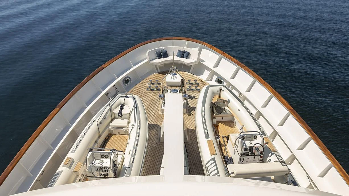 a large white ship on the water aboard GLACIAL BEAR Yacht for Sale