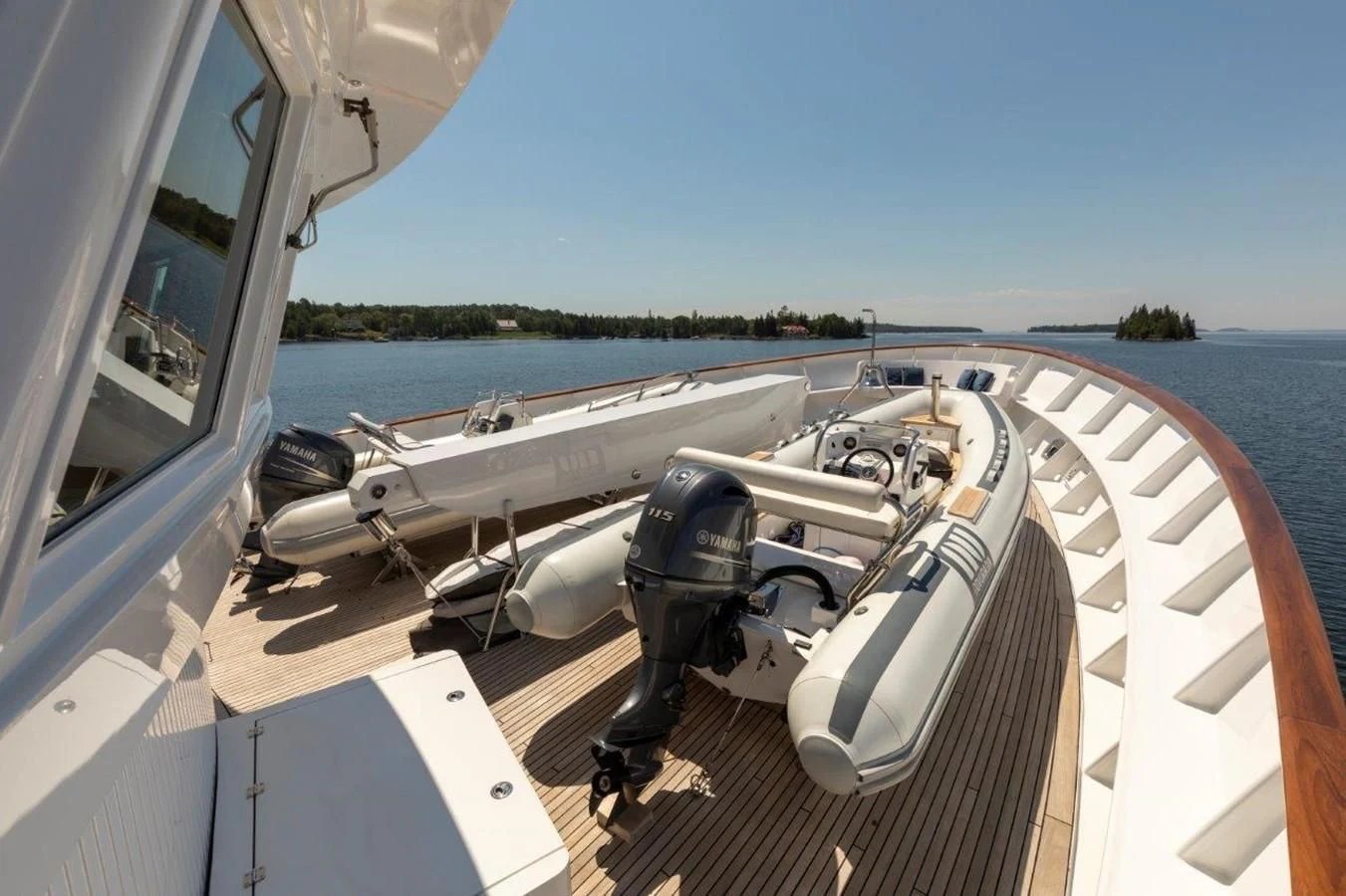 a boat on the water aboard GLACIAL BEAR Yacht for Sale