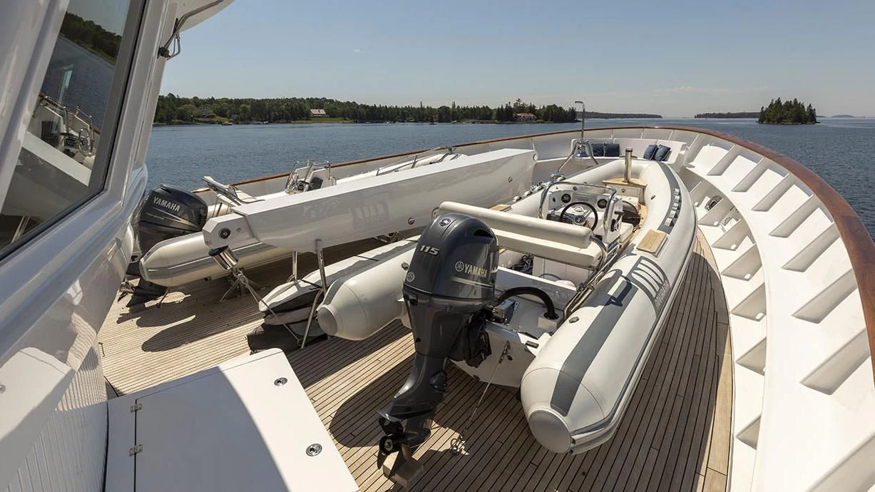 a boat on the water aboard GLACIAL BEAR Yacht for Sale
