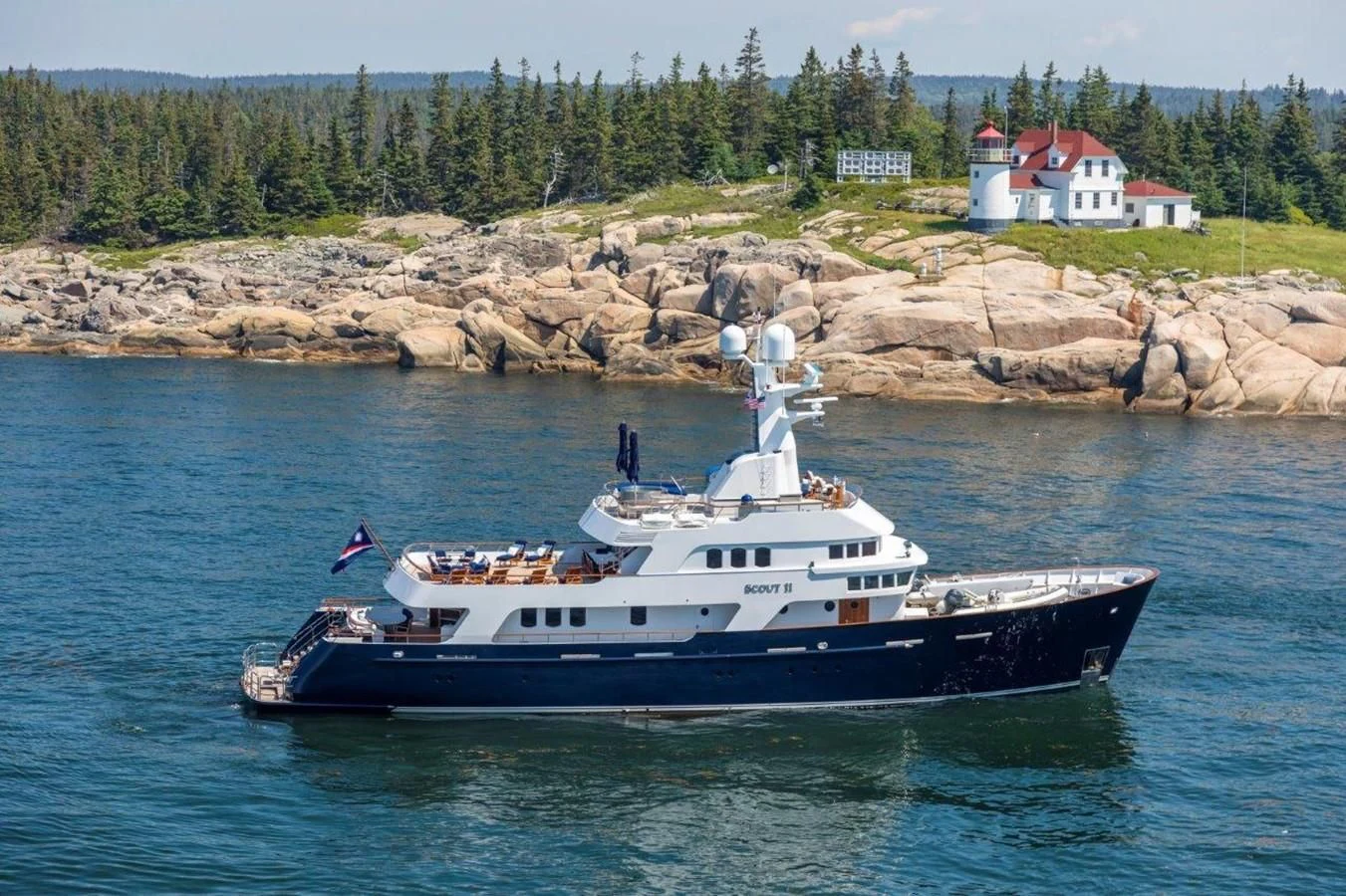 a boat on the water aboard GLACIAL BEAR Yacht for Sale