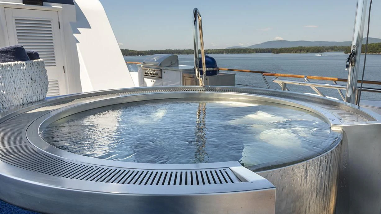 a boat on the water aboard GLACIAL BEAR Yacht for Sale