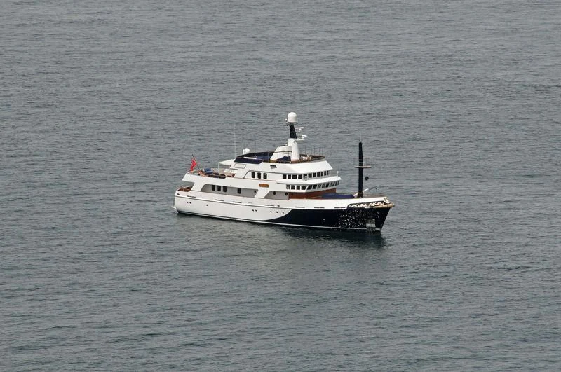 a boat in the water aboard GLACIAL BEAR Yacht for Sale