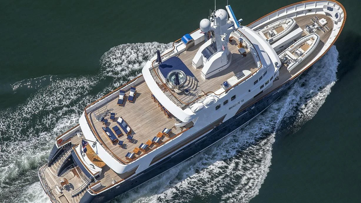 a ship on the water aboard GLACIAL BEAR Yacht for Sale
