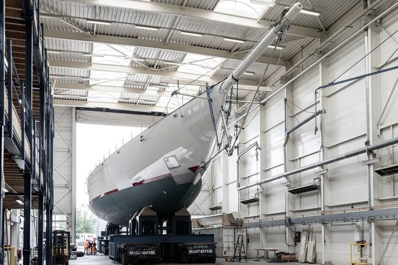 a space shuttle in a building aboard ATHOS Yacht for Sale