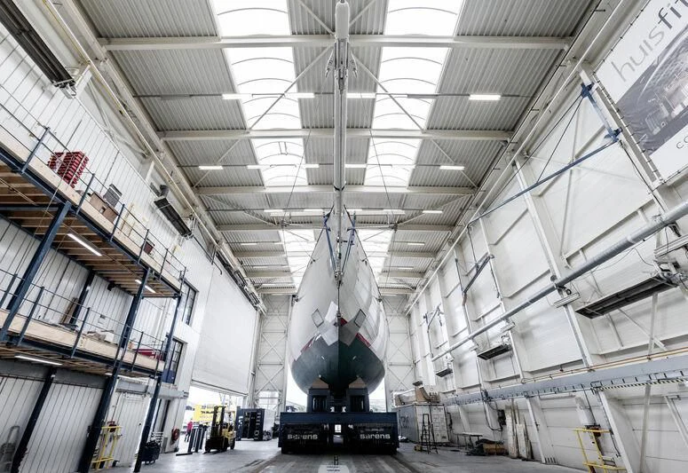inside view of a large factory aboard ATHOS Yacht for Sale
